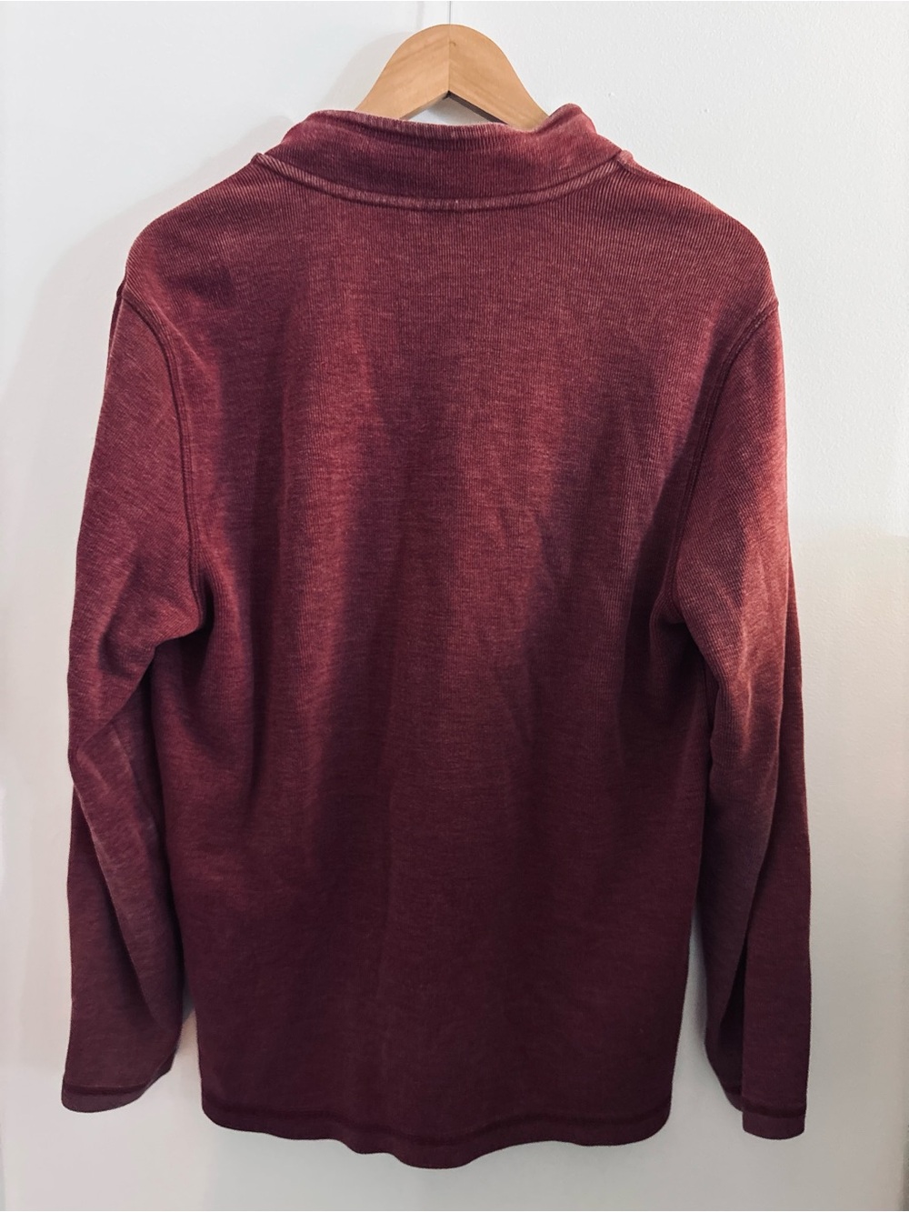 Eddie Bauer Men's Quarter-Zip Pullover Sweater - Burgundy - Picture 3 of 3